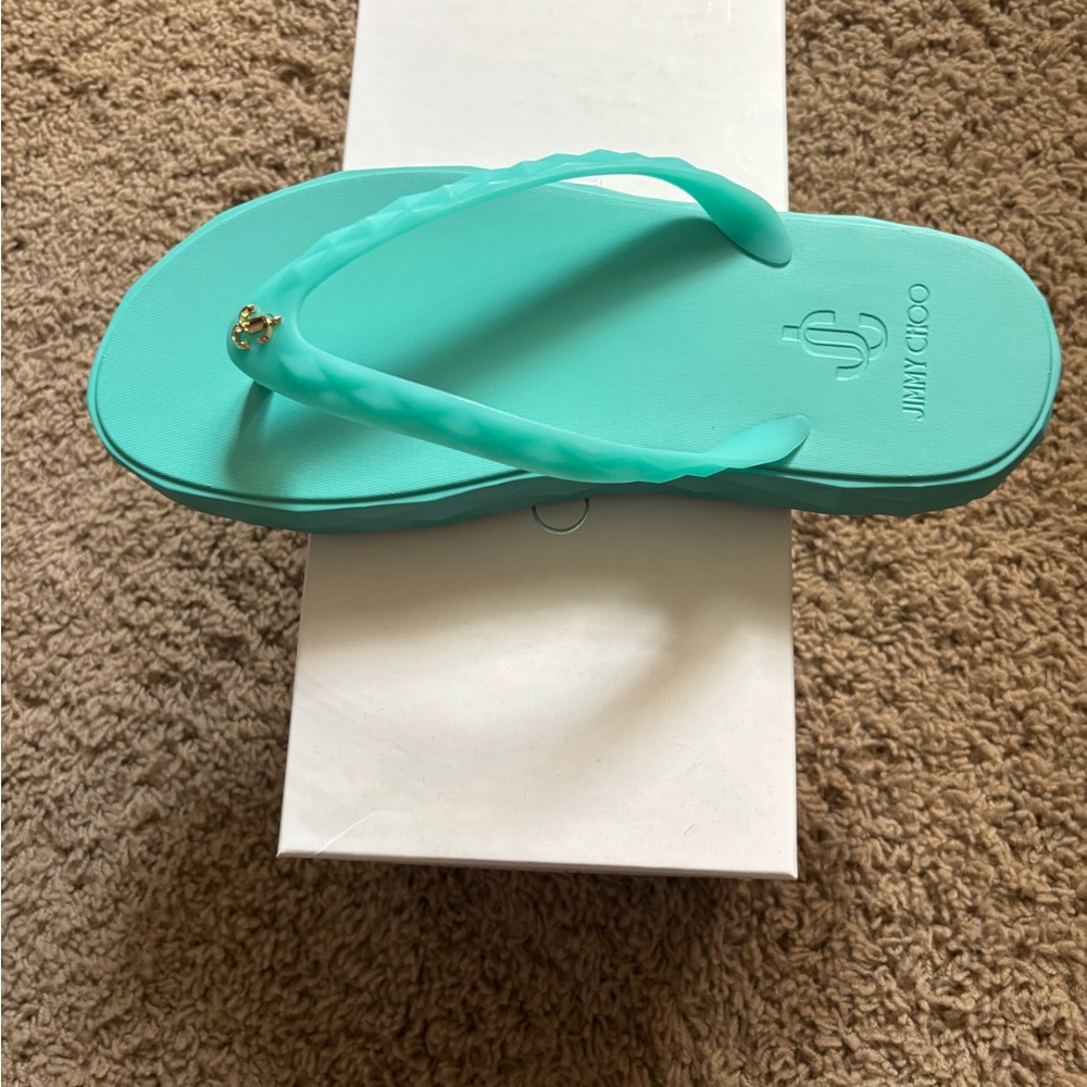 Jimmy Choo Aqua Sandals- Never worn in box - more turquoise color